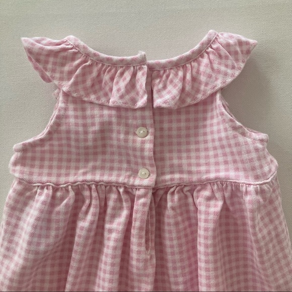 Ralph Lauren Baby Girl 3 Months Pink Plaid Ruffle Romper Spring Summer - Picture 3 of 8